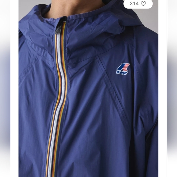 K-Way Le Vrai 4.0 Rennes Rain Jacket,Small & Large,Blue Indigo,Retail $210.00USD - Picture 3 of 5